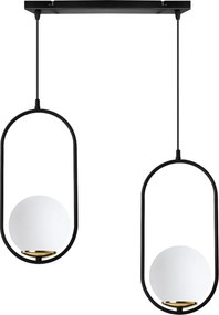 Závesné svietidlo Florence, 2x biele sklenené tienidlo, b/g, UI