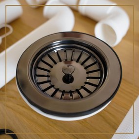 Gamma Gamma, 1-komorový manuálny sifón pre granitové drezy, grafitová, GMA-1M11BK