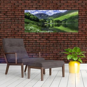 Obraz - Krajina s jazerom (120x50 cm)