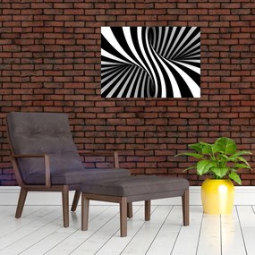 Abstraktní sklenený obraz so zebrymi pruhmi (70x50 cm)