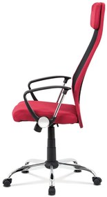 Kancelárska otočná stolička PERRY na kolieskach — chróm, látka, viac farieb Červená