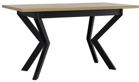 Jedálenský stôl Elarno 80 x 140/180 IV, Morenie: sonoma - L, Farby nožičiek: čierne kovové