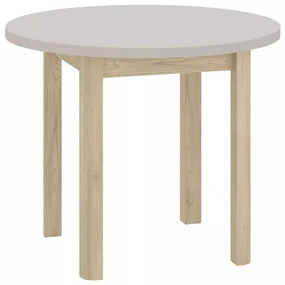 Jedálenský stôl Adam - priemer 80 cm, krémová / dub cremona