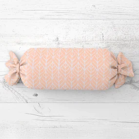 Biante Vankúš valec bonbon Sandra SA-213 Listy na marhuľovo oranžovom 15x40 cm