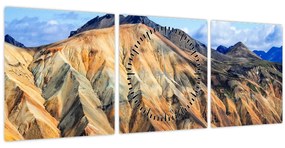 Obraz - Landmannalaugar (s hodinami) (90x30 cm)