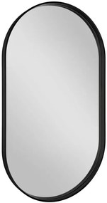 Sapho, AVONA oválne zrkadlo v ráme 40x70cm, čierna matná, AV400