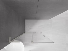 Mexen Velar L, posuvná sprchová zástena Walk-in 120 x 200 cm, 8mm číre sklo, brúsená oceľ, 871-120-003-03-97
