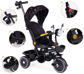 Detská trojkolka s otočným sedadlom čierna ECOTOYS