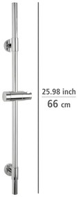 Nástenná sprchová tyč z nerezovej ocele v lesklej striebornej farbe 66 cm Basic - Wenko