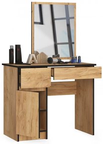Toaletný stolík so zrkadlom CLP P-2/SL ľavý, dub craft
