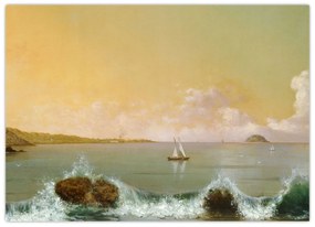 Sklenený obraz - Martin Johnson Heade, Rio de Janeiro Bay, reprodukcia (70x50 cm)