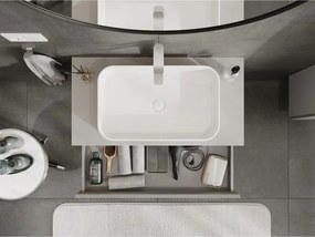 Mexen Rivel, kúpeľňová skrinka 90 cm s pracovnou doskou, 1 zásuvka, drážkovaná, matná sivá, 91A20-09023-1-BFC62