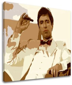 Najväčší mafiáni na plátne Scarface - Tony Montana fajčiaci cigaru | rôzne rozmery