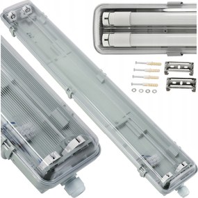 SADA 6 hermetických LED svietidiel 120 cm do dielne pre žiarivky