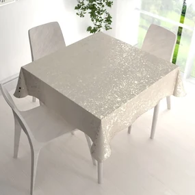 Biante Zamatový štvorcový obrus Isabela IBL-001 Gold Design krémový 80x80 cm