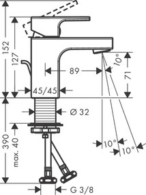 Hansgrohe Vernis Shape, umývadlová batéria s výpustom, CoolStart, EcoSmart, čierna matná, HAN-71593670