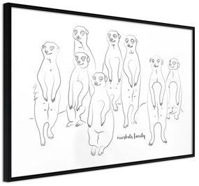 Artgeist Plagát - Meerkats Family [Poster] Veľkosť: 45x30, Verzia: Čierny rám