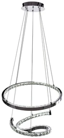 Toolight Toolight, LED závesné krištáľové svietidlo s diaľkovým ovládaním APP773-2CP, chrómová, OSW-05024