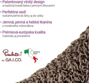 Bielastické poťahy VITTORIA hnedá sedačka s otomanom vľavo (š. 170 - 300 cm)