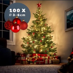 Umelý vianočný strom Premium 180 cm + banky + svetelná reťaz