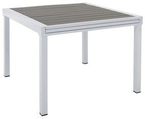 Kondela Záhradný rozkladací stôl, biela oceľ/sivá, DORIO