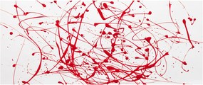 Obraz technikou Drippingu (120x50 cm)