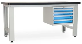 Dielenský stôl Solid MDF-04, 180 cm, závesný box, čierna