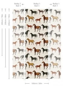 WALLCOLORS Horses Beige wallpaper - tapeta POVRCH: Prowall Sand