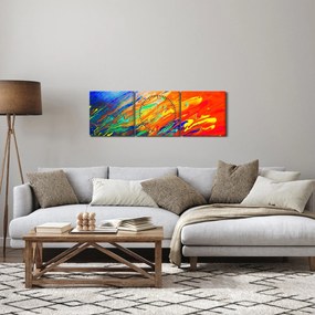 Obraz - Farebná abstrakcia (s hodinami) (90x30 cm)