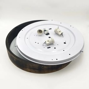Stropné svietidlo OAK SMOKY 3xE27/15W/230V, pr. 47,5 cm, dub/tmavohnedá