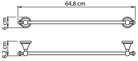 GEDY NV216013 Nevis držiak uterákov 60 x 8,2 cm, chróm