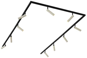 Moderný koľajnicový systém s 10 reflektormi béžovo-čierny 1-fázový - Slimline Uzzy