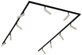 Moderný koľajnicový systém s 10 reflektormi béžovo-čierny 1-fázový - Slimline Uzzy