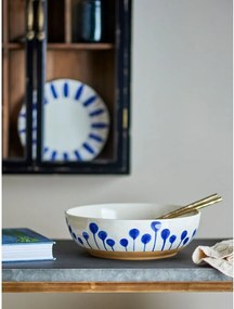 Biela/modrá keramická misa ø 28 cm Linora – Bloomingville