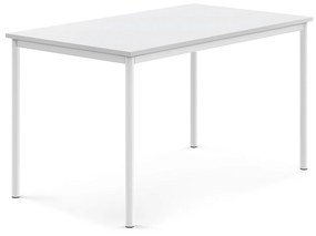 Stôl BORÅS, 1400x800x760 mm, laminát - biela, biela
