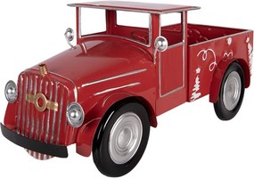 Vianočné dekorácie červené kovové retro auto - 42*18*19 cm
