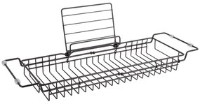 Čierny kovový nastaviteľný držiak na vaňu PT LIVING Tub, 61 - 86 cm