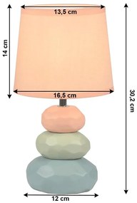 Stolná lampa, oranžová/zelená/modrá, LENUS