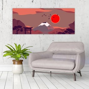 Obraz - Hory Fudži (120x50 cm)
