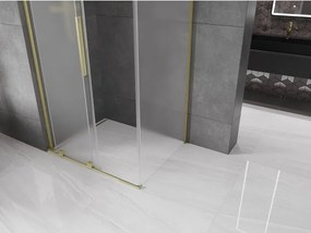 Mexen Velar L, sprchový kút s posuvnými dverami 120 x 80 cm, 8mm sklo námraza, zlatá matná, 871-120-080-33-55