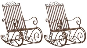 Kovové hojdacie kreslo Smile (SET 2 ks) - Hnedá antik