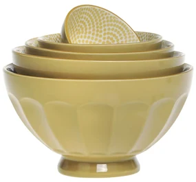 Žlté porcelánové misky - set 5ks