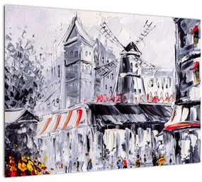 Obraz - Ulica v Paríži, olejomaľba (70x50 cm)