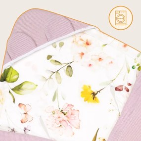 Lionelo - Zavinovačka do autosedačky TRAVEL SWADDLE 90x90 cm Ružový kvet