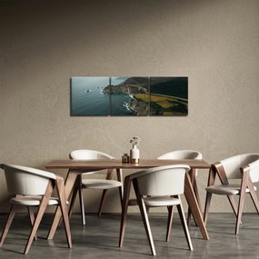 Obraz - Útes v oceáne (s hodinami) (90x30 cm)