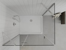 Mexen Roma, sprchovací kút 80 (dvere) x 100 (stena) cm, 6mm číre sklo, chrómový profil + slim sprchová vanička 5cm, 854-080-100-01-00-4010