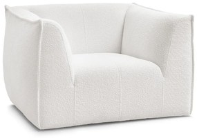 Biele kreslo z textílie buklé Giorgia – Bobochic Paris