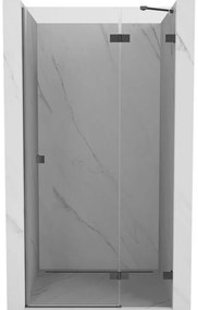 Mexen, Mexen Lunar pravé otočné sprchové dvere 115 cm, transparentné, pištoľový kov - 834-115-000-95-00-P