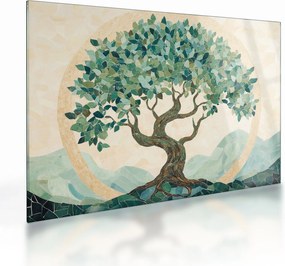 Sklenený obraz – Elegantná mozaika so stromom (70x50 cm)
