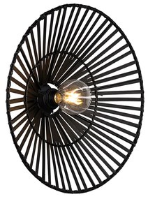 Orientálna nástenná lampa čierna bambus - Pua